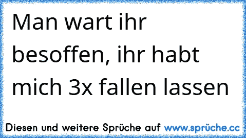 Man wart ihr besoffen, ihr habt mich 3x fallen lassen