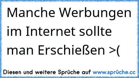 Manche Werbungen im Internet sollte man Erschießen >(