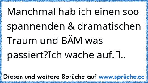 Manchmal hab ich einen soo spannenden & dramatischen Traum und BÄM was passiert?
Ich wache auf.
ℓ.в.