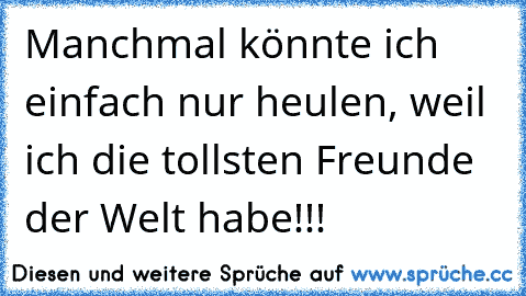 Manchmal könnte ich einfach nur heulen, weil ich die tollsten Freunde der Welt habe!!!