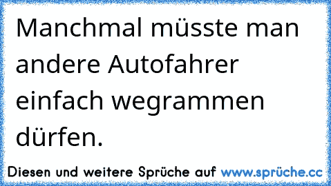 Manchmal müsste man andere Autofahrer einfach wegrammen dürfen.