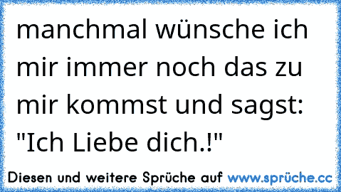 manchmal wünsche ich mir immer noch das zu mir kommst und sagst: "Ich Liebe dich.!" ♥