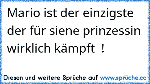 Mario ist der einzigste der für siene prinzessin wirklich kämpft ♥ !