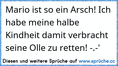 Mario ist so ein Arsch! Ich habe meine halbe Kindheit damit verbracht seine Olle zu retten! -.-'