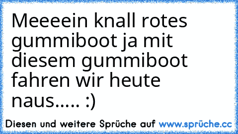 Meeeein knall rotes gummiboot ja mit diesem gummiboot fahren wir heute naus..... :)