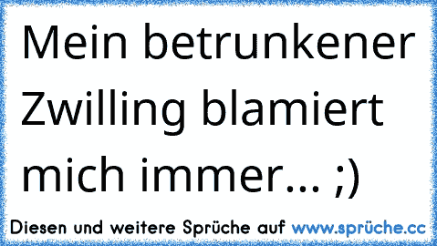 Mein betrunkener Zwilling blamiert mich immer... ;)