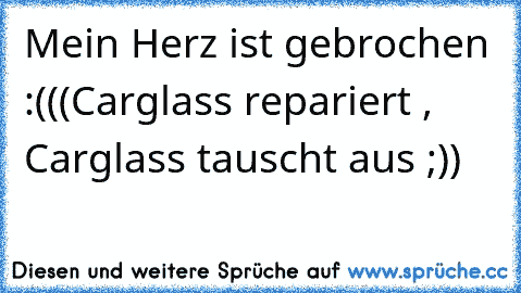 Mein Herz ist gebrochen :(((
Carglass repariert , Carglass tauscht aus ;))