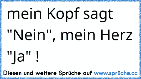 Nein sagt sprüche sagt kopf mein mein herz ja Songtext von