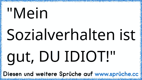 "Mein Sozialverhalten ist gut, DU IDIOT!"