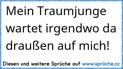 Mein Traumjunge wartet irgendwo da draußen auf mich! ♥