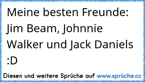 Meine besten Freunde: Jim Beam, Johnnie Walker und Jack Daniels :D