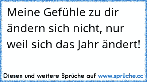 Meine Gefühle zu dir ändern sich nicht, nur weil sich das Jahr ändert!