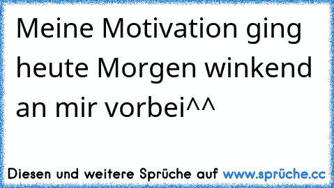 Meine Motivation ging heute Morgen winkend an mir vorbei^^