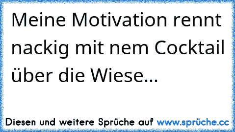 Meine Motivation rennt nackig mit nem Cocktail über die Wiese...