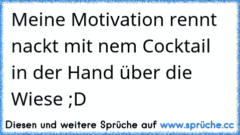 Meine Motivation rennt nackt mit nem Cocktail in der Hand über die Wiese ;D