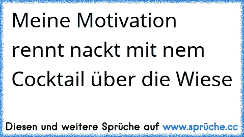 Meine Motivation rennt nackt mit nem Cocktail über die Wiese