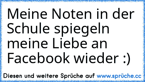 Meine Noten in der Schule spiegeln meine Liebe an Facebook wieder :)