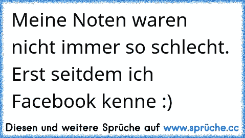 Meine Noten waren nicht immer so schlecht. Erst seitdem ich Facebook kenne :)