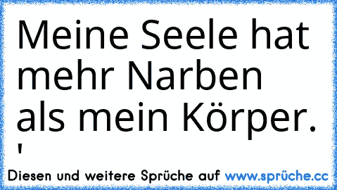 Meine Seele hat mehr Narben als mein Körper. ♥'