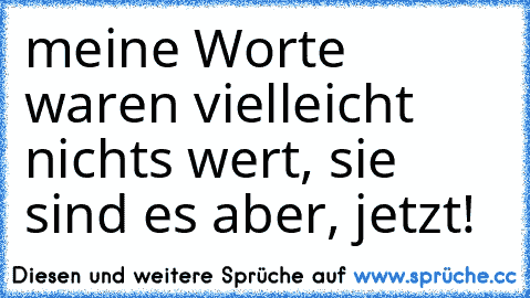 meine Worte waren vielleicht nichts wert, sie sind es aber, jetzt! ♥