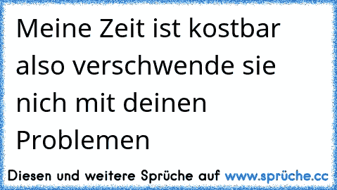 Meine Zeit ist kostbar also verschwende sie nich mit deinen Problemen