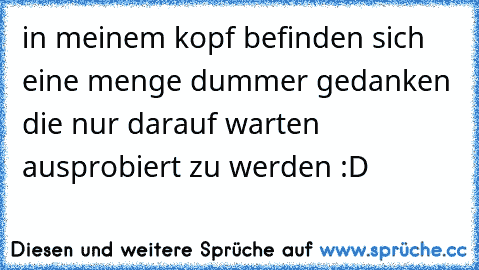 in meinem kopf befinden sich eine menge dummer gedanken die nur darauf warten ausprobiert zu werden :D