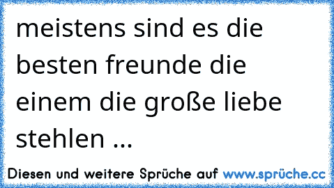 meistens sind es die besten freunde die einem die große liebe stehlen ...