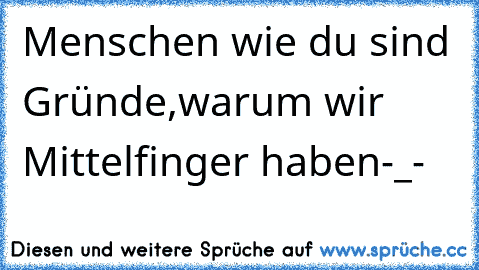 Menschen wie du sind Gründe,
warum wir Mittelfinger haben
-_-