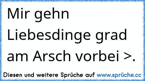 Mir gehn Liebesdinge grad am Arsch vorbei >.