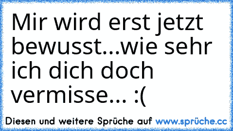 Mir wird erst jetzt bewusst...wie sehr ich dich doch vermisse... :´(  ♥