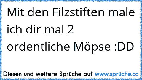 Mit den Filzstiften male ich dir mal 2 ordentliche Möpse :DD