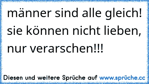 männer sind alle gleich! sie können nicht lieben, nur verarschen!!!