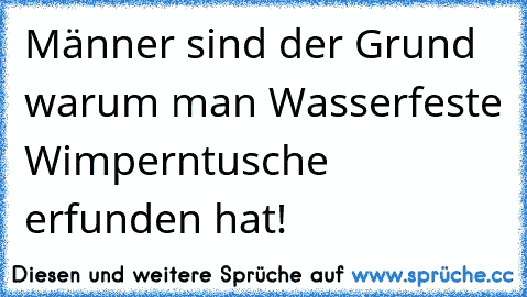 Männer sind der Grund warum man Wasserfeste Wimperntusche erfunden hat!♥