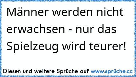 Männer werden nicht erwachsen - nur das Spielzeug wird teurer!