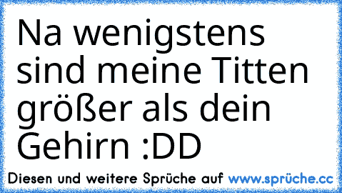 Na wenigstens sind meine Titten größer als dein Gehirn :DD