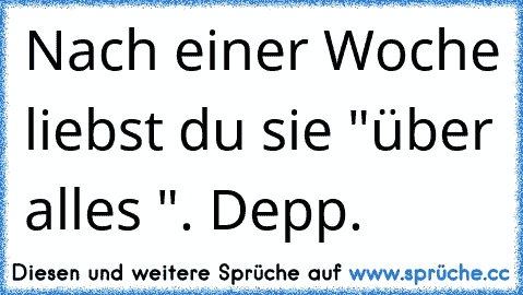 Nach einer Woche liebst du sie "über alles ♥♥". Depp.