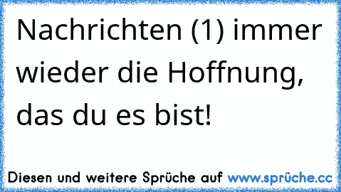 Nachrichten (1) immer wieder die Hoffnung, das du es bist! ♥