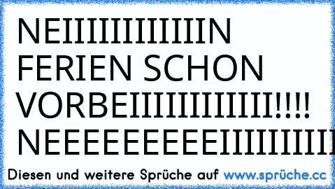 NEIIIIIIIIIIIIN FERIEN SCHON VORBEIIIIIIIIIIII!!!! NEEEEEEEEEIIIIIIIIIIN!