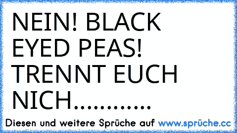 NEIN! BLACK EYED PEAS! TRENNT EUCH NICH............