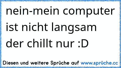 nein-mein computer ist nicht langsam der chillt nur :D