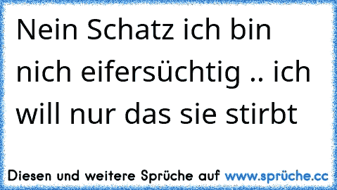 Nein Schatz ich bin nich eifersüchtig .. ich will nur das sie stirbt