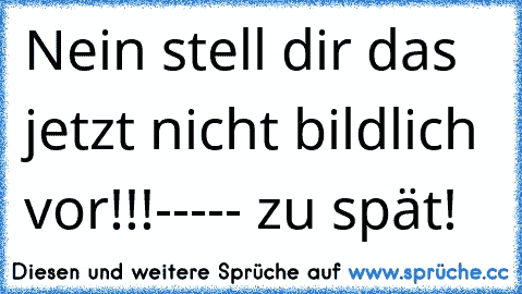 Nein stell dir das jetzt nicht bildlich vor!!!----- zu spät!