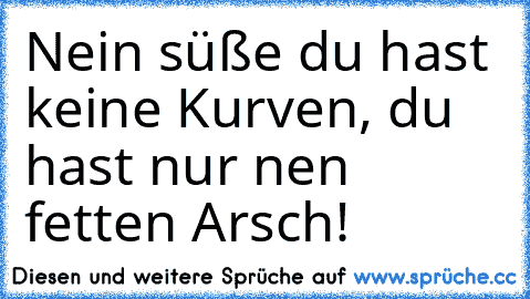 Nein süße du hast keine Kurven, du hast nur nen fetten Arsch!