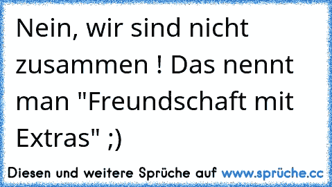 Nein, wir sind nicht zusammen ! Das nennt man "Freundschaft mit Extras" ;)