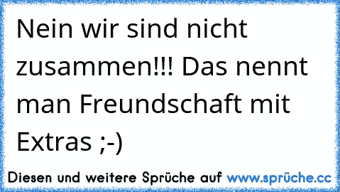 Nein wir sind nicht zusammen!!! Das nennt man Freundschaft mit Extras ;-)