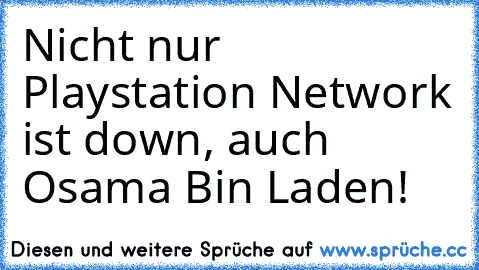 Nicht nur Playstation Network ist down, auch Osama Bin Laden!