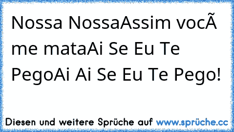 Nossa Nossa
Assim você me mata
Ai Se Eu Te Pego
Ai Ai Se Eu Te Pego!
♥