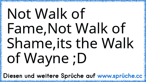 Not Walk of Fame,
Not Walk of Shame,
it´s the Walk of Wayne ;D