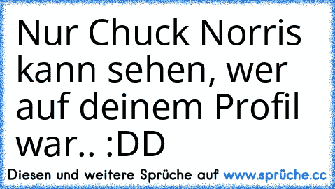 Nur Chuck Norris kann sehen, wer auf deinem Profil war.. :DD