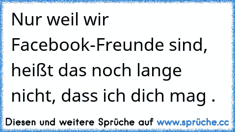 Nur weil wir Facebook-Freunde sind, heißt das noch lange nicht, dass ich dich mag .